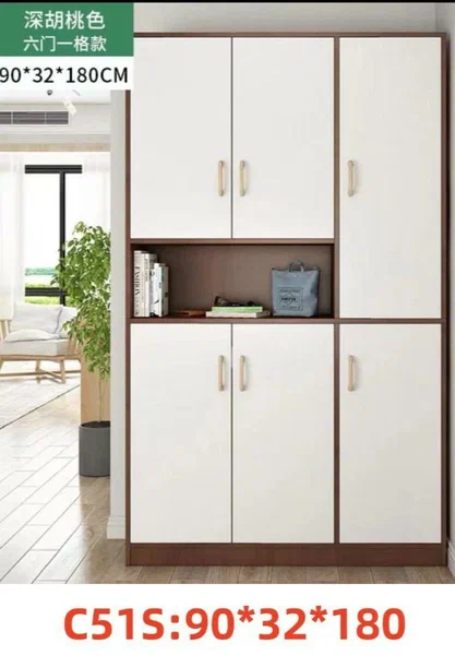 Armoire blanche marron