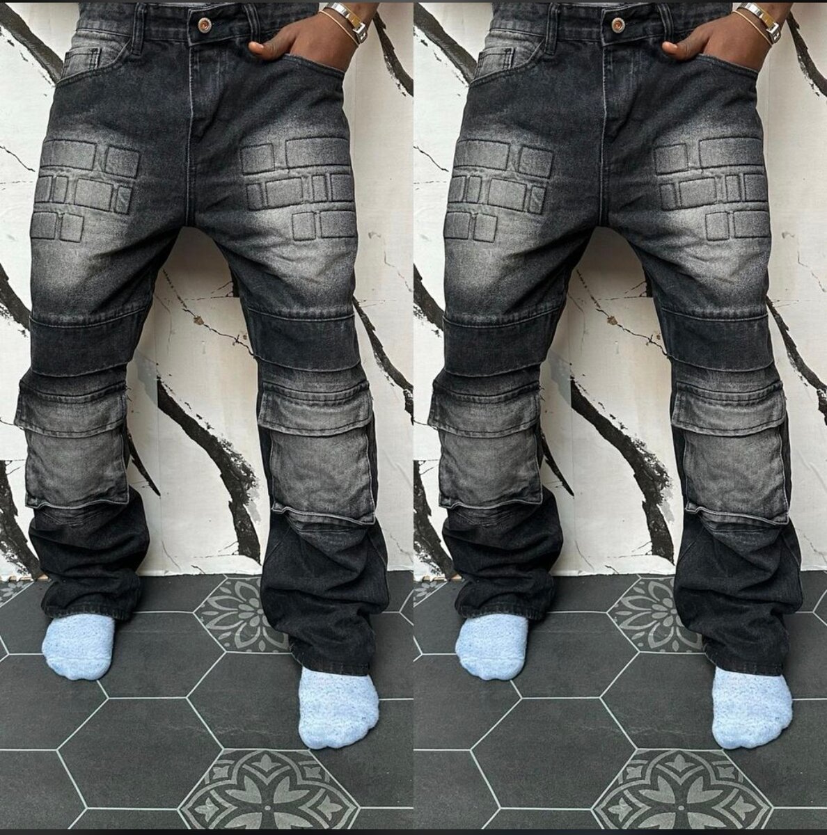 Jeans cargo tendance homme