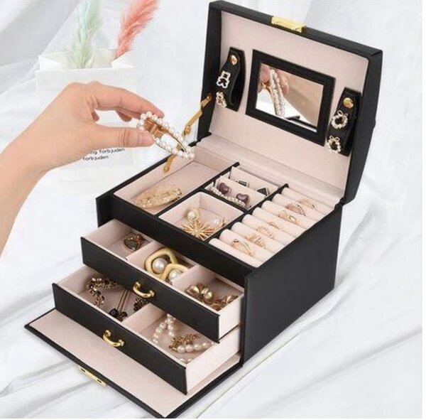 Boîte à Bijoux Élégante avec Miroir