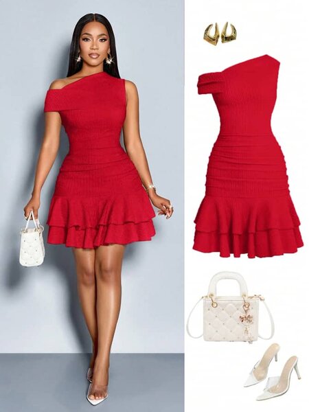 Robe Cocktail à Épaule Dénudée