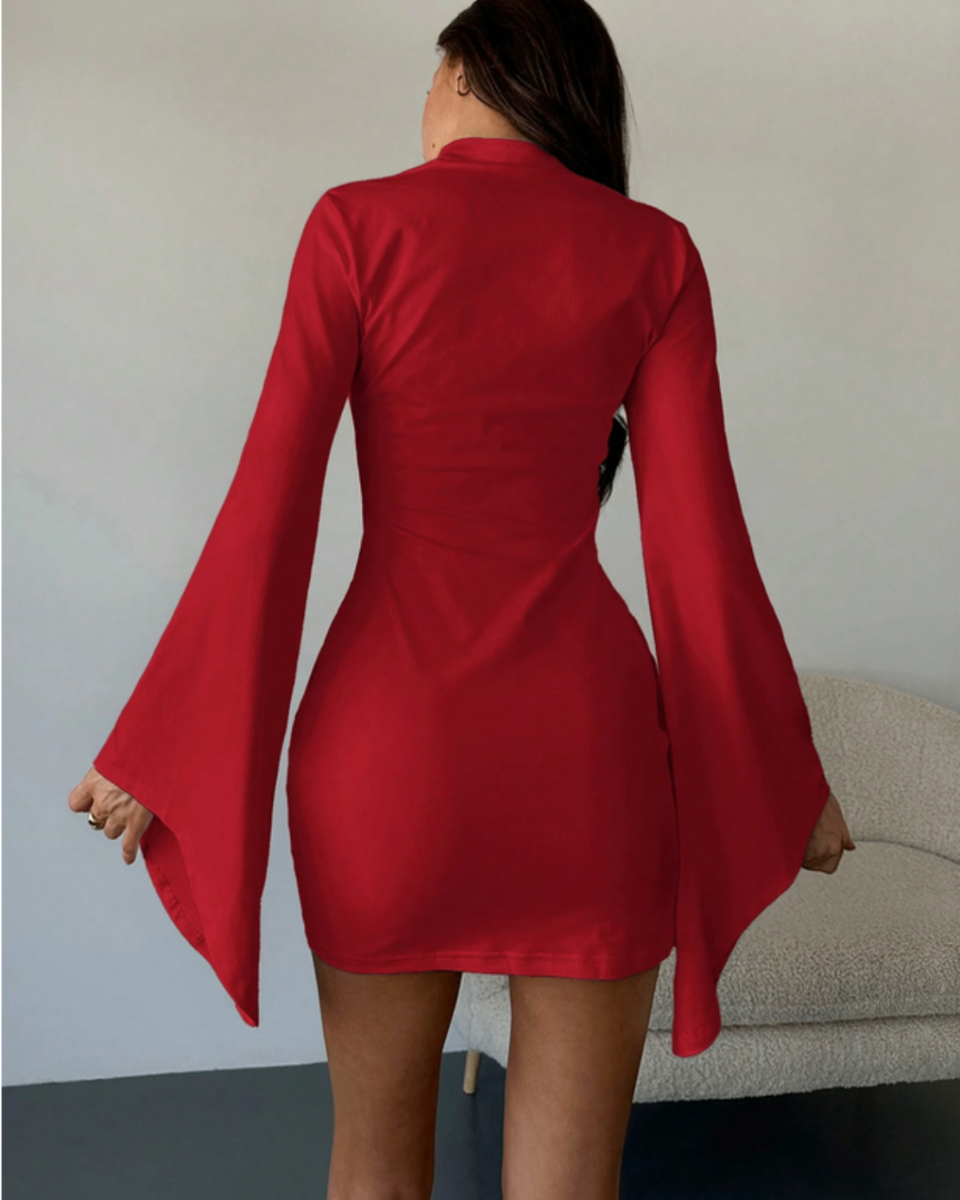 Robe mini moulante rouge