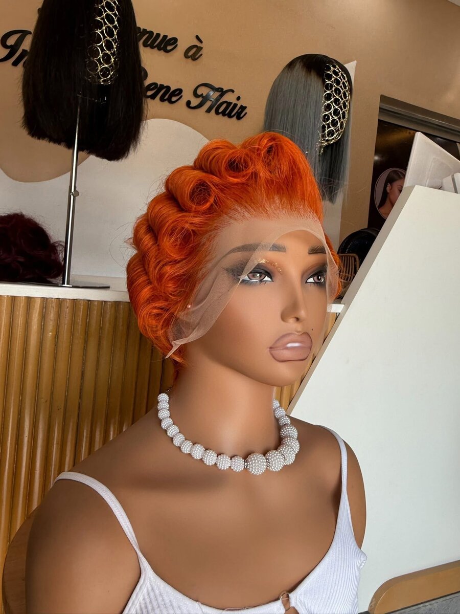 Perruque Orange Vif Chic