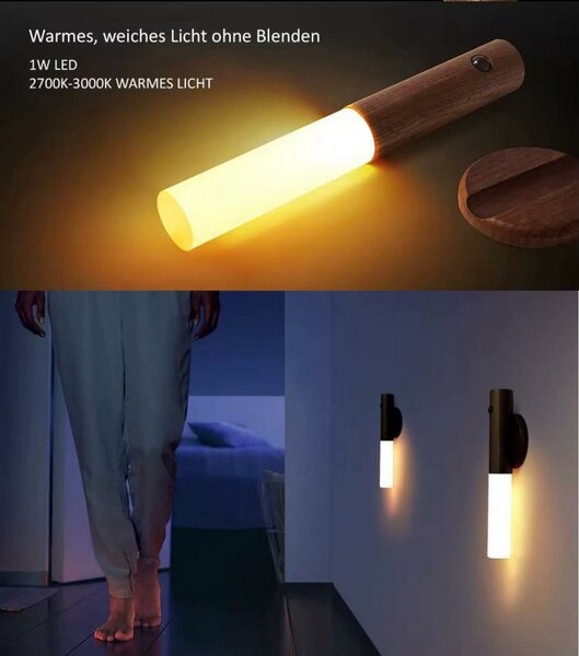 Lampe murale LED bois