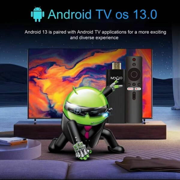 MX10 F3 TV Stick 4K Android
