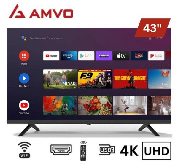 LSS4301W 43" Frameless Android Smart FHD LED TV - Black