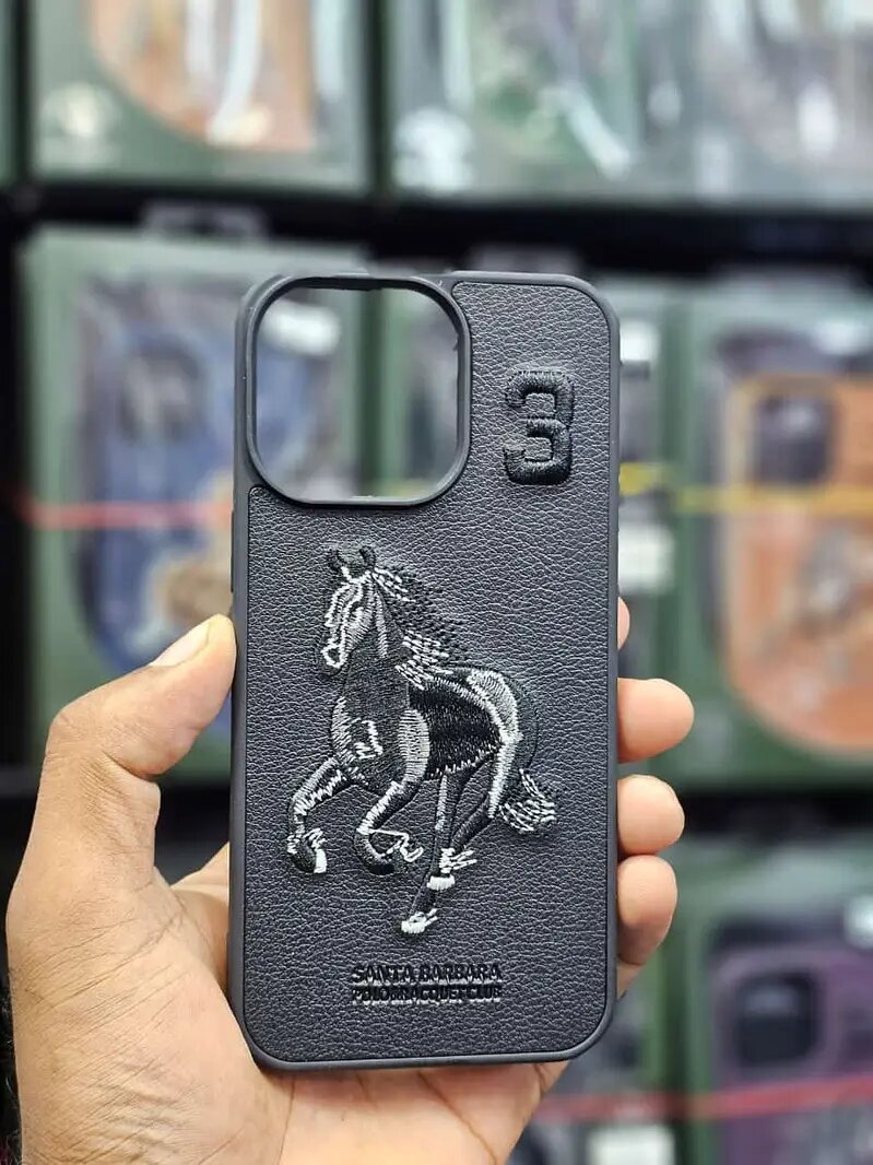 Ladder embroidery iPhone pouch