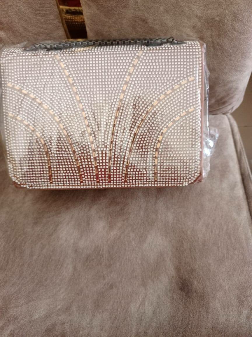 Sac à main blanc en strass pour femmes