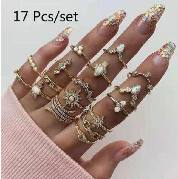 Bague Bohème 17 pièces