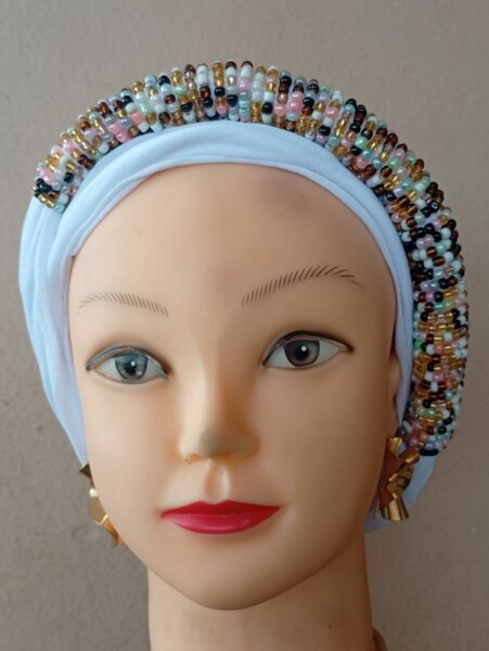 Turban en coton perlé