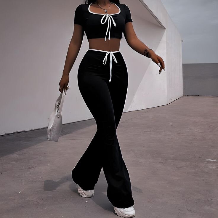 Ensemble survêtement chic en deux tons