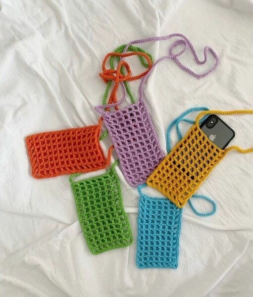 Étuis Crochet Colorés Portables