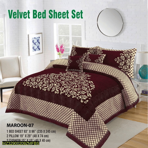 5pc Velvet Double Bedspreads