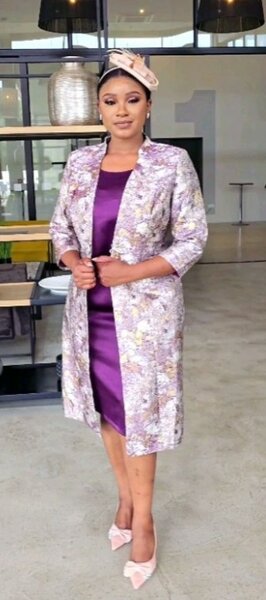 2PC BROCADE SUIT DRESS &JACKET