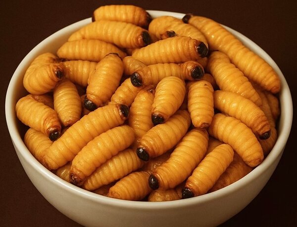 Vers comestibles grillés