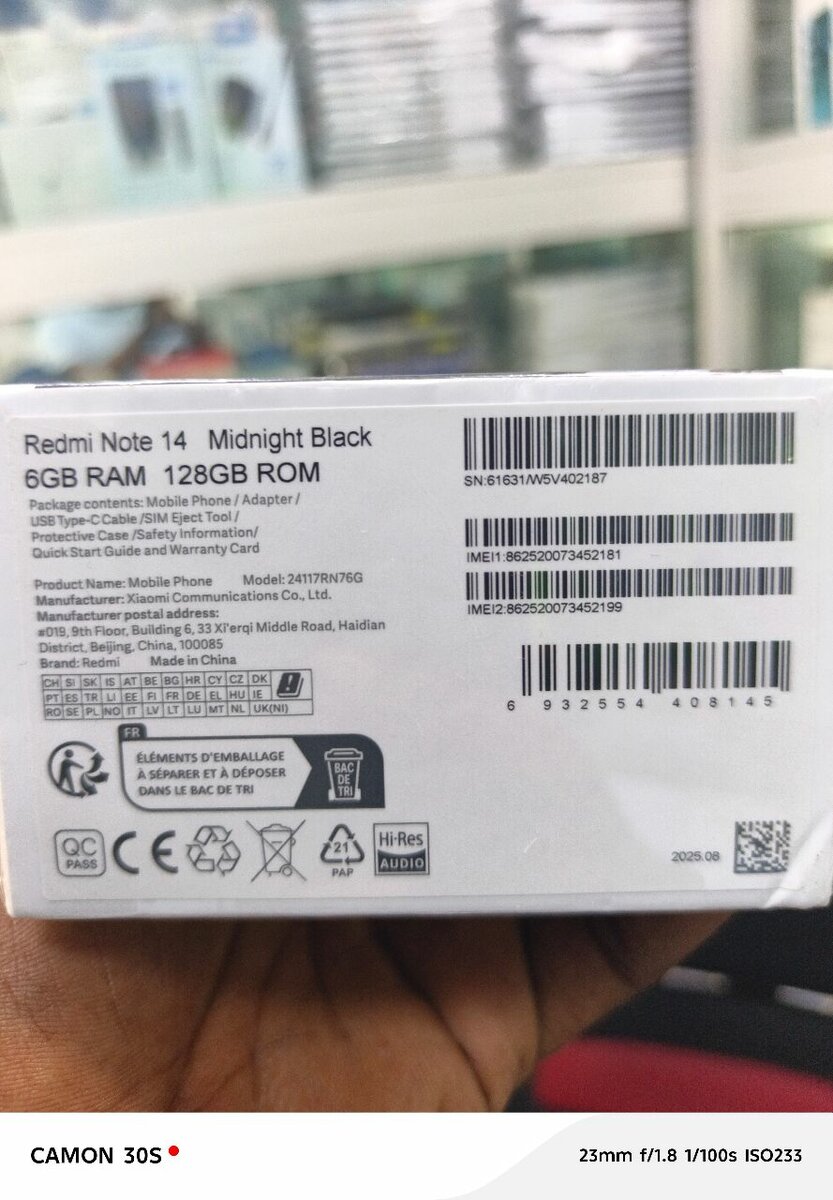 Xiaomi Redmi Note 14 128Go/6