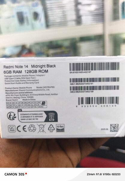 Xiaomi Redmi Note 14 128Go/6