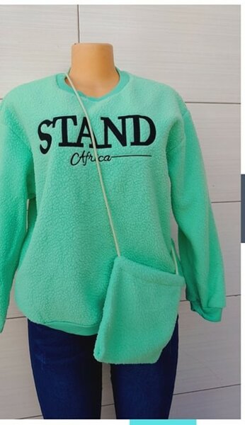 Green sweatshirt + handbag  Sizes (L - 3XL)