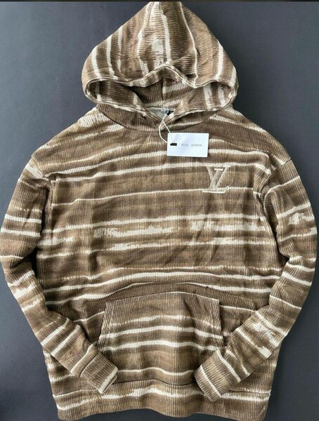 Sweat à capuche rayé homme