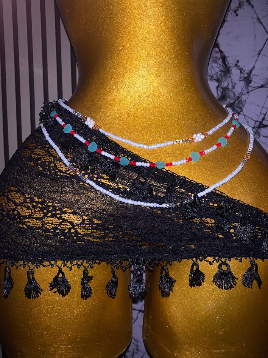 Ceinture de perles colorées