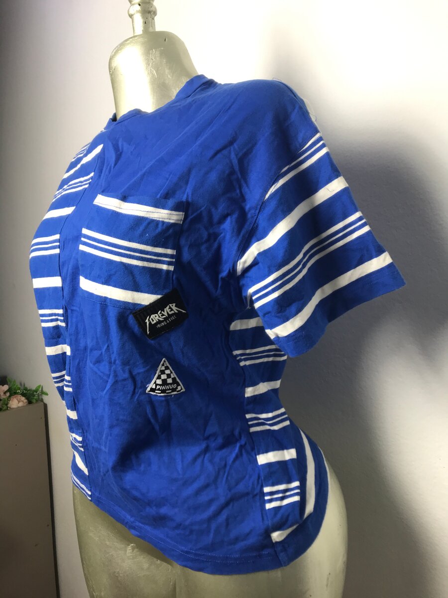 T-shirt rayée bleue