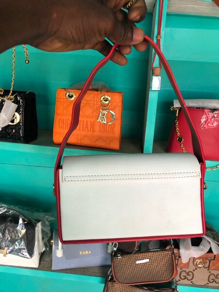 Sac élégant blanc et rouge