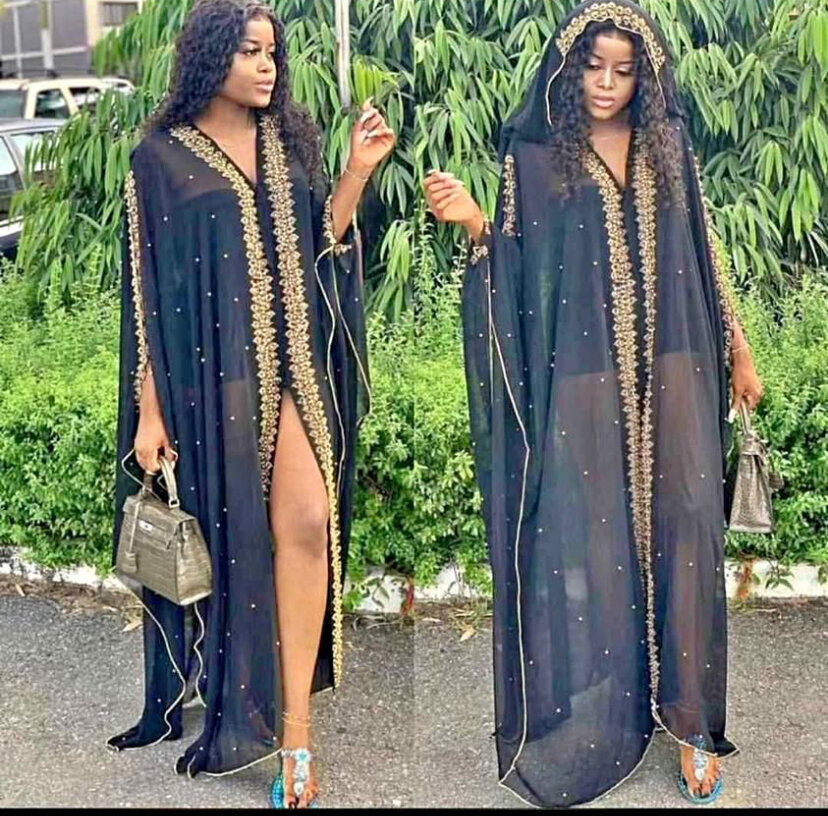 Robe Caftan Élégante Noire