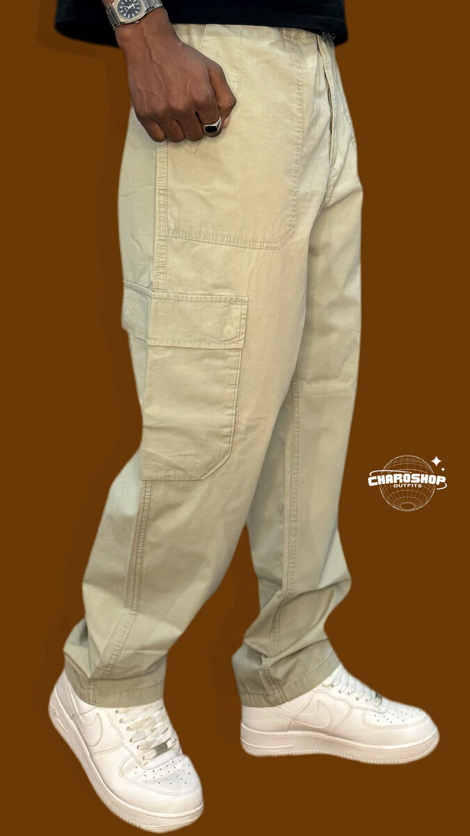 Cargo beige pour homme, décontracté et élégant