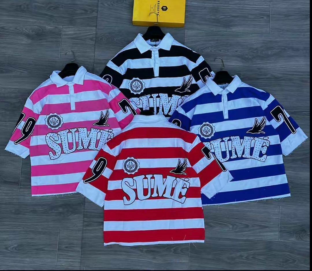 Striped Graphic Polo Shirts
