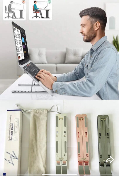 Support de Laptop Réglable Compact