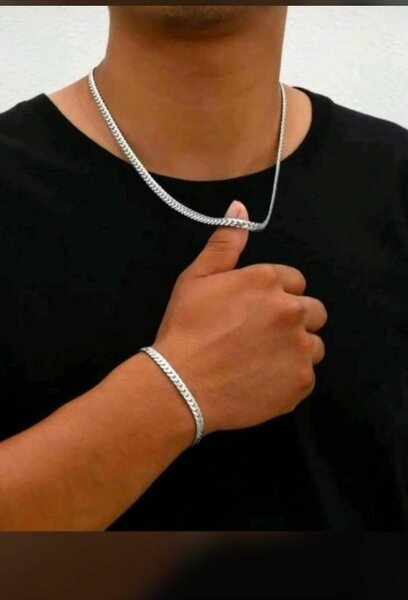 Silver Chain and Bracelet Set