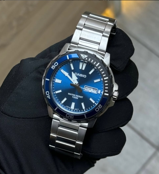 Casio часы серебристые