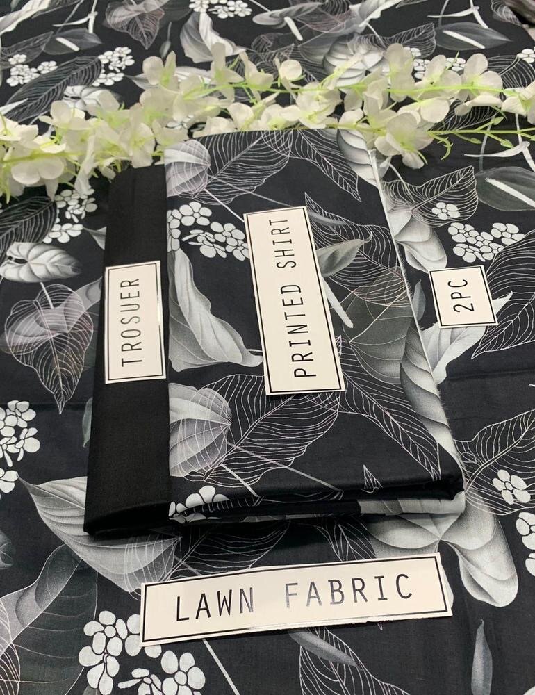 2 Pcs Women's Unstitched Lawn Digital Print Suit