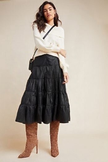 Натуральная кожаная юбка