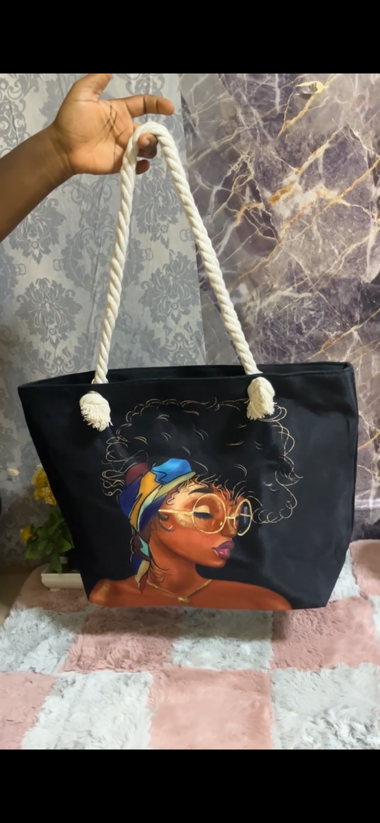 Sac cabas illustré femme