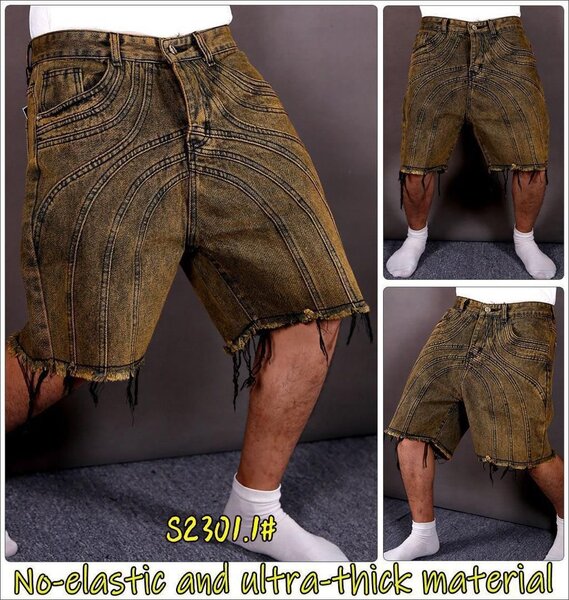 Short en jeans homme marron