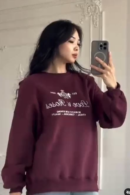 Женский бордовый свитшот