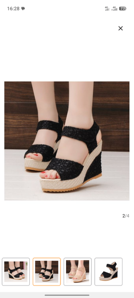 Sandales compensées dentelle