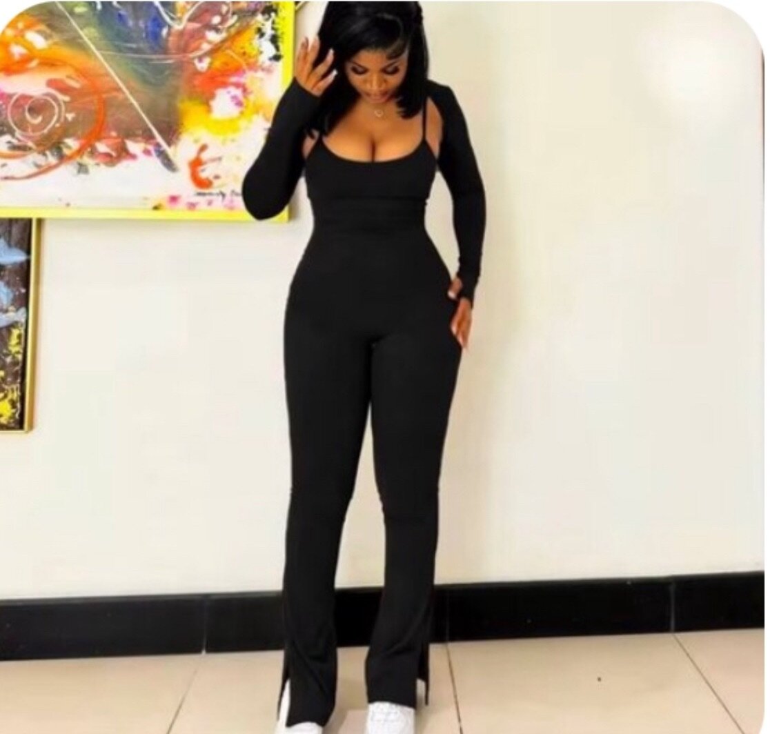 Two piece jumpsuit and top