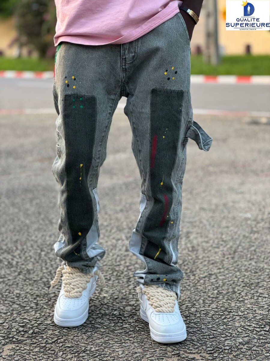 Jeans cargo artistiques