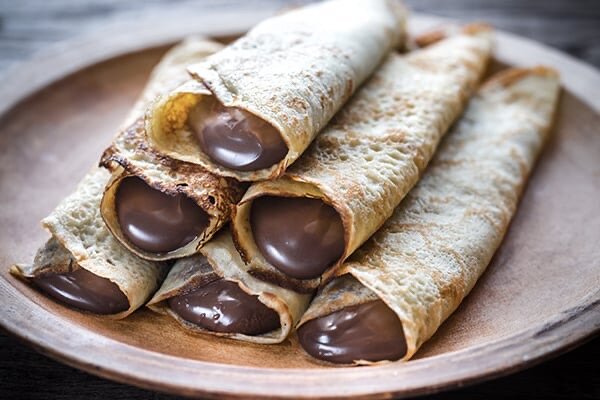 Crêpes fourrées au chocolat