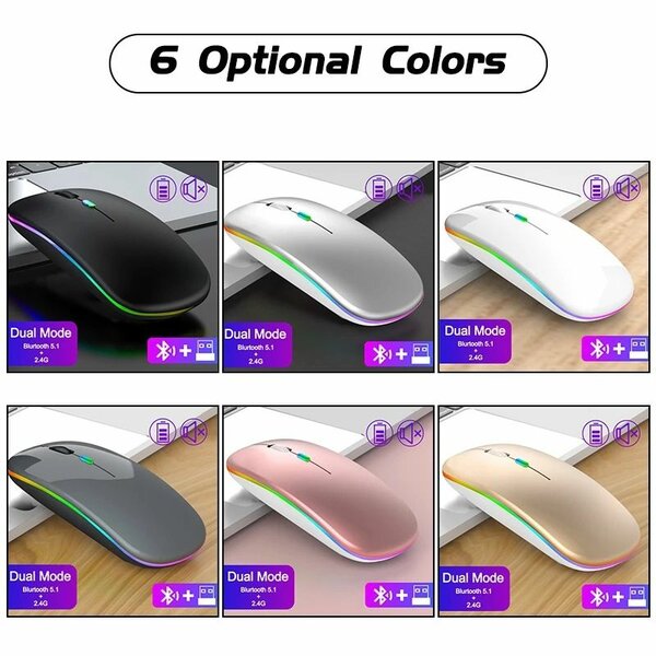 Souris sans fil RGB ergonomique