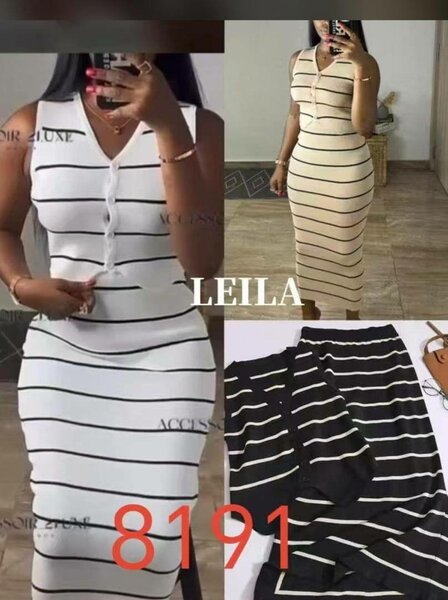 Robe longue élégante rayée