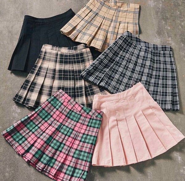 Jupes plissées à carreaux
