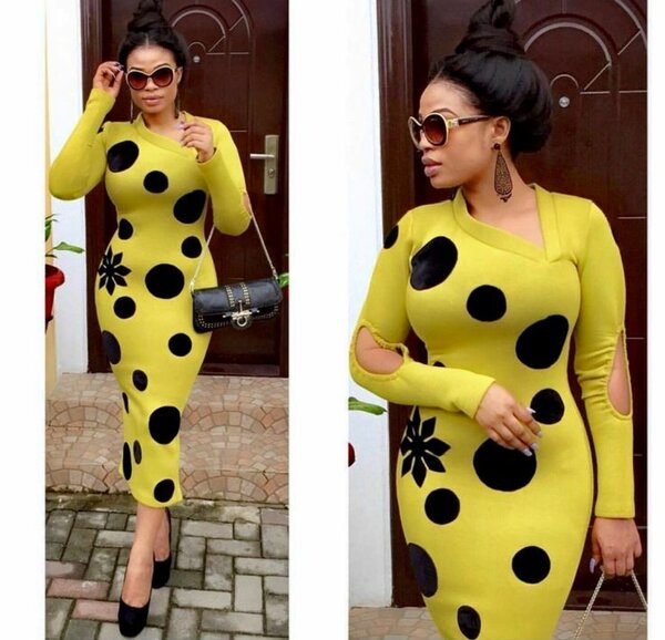 Black & Yellow bodycon dress