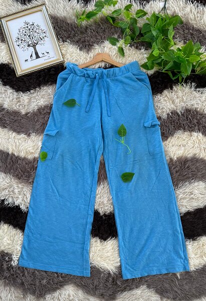 Pantalon bleu ample femme