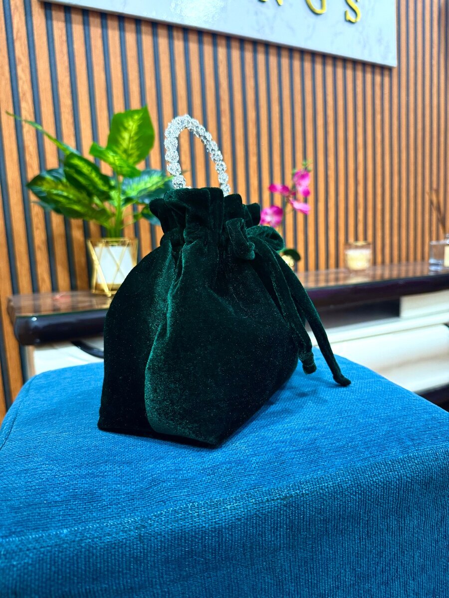 Velvet diamanté bag