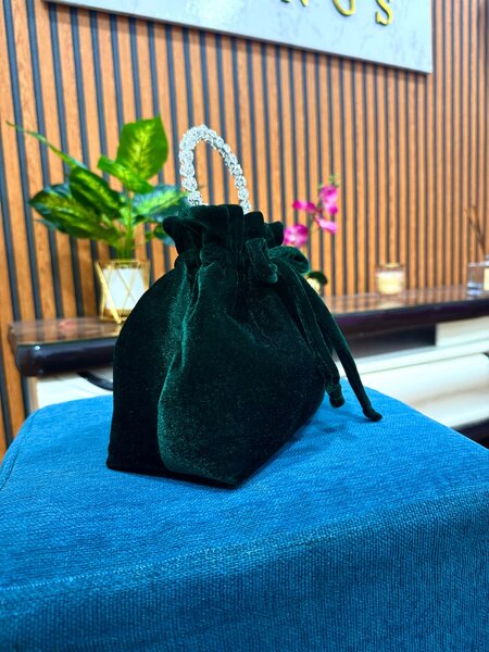 Velvet diamanté bag