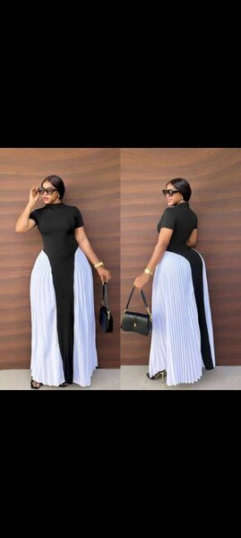 Robe Maxi Bicolore Élégante