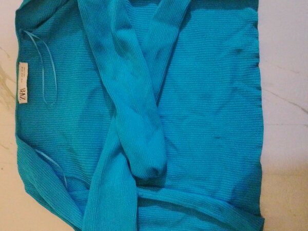 Sweatshirt en maille turquoise