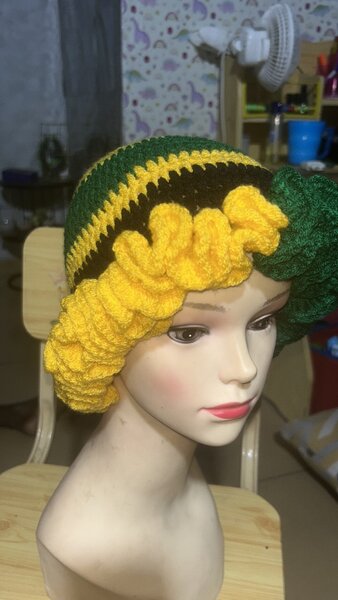 Bonnet en laine crochetée